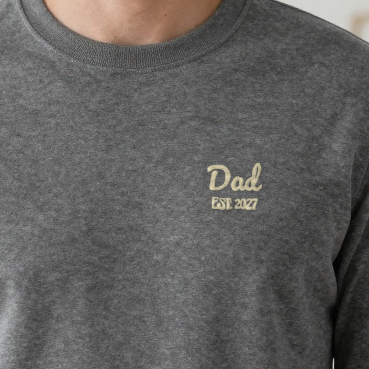 Dad Est. Sweatshirt, adult sweatshirt in charcoal, embroidered