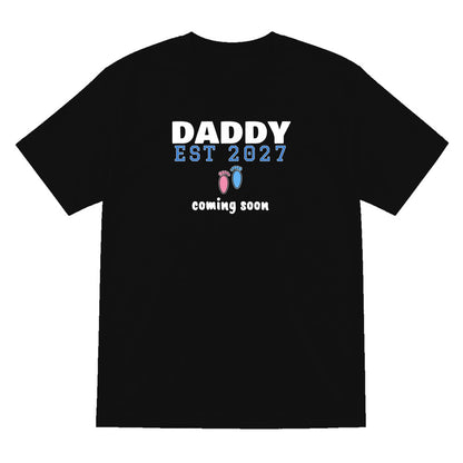 Personalised Daddy Est. 2027 T-Shirt laid flat