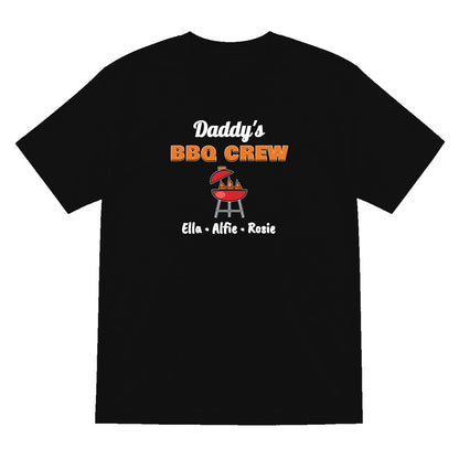 Personalised Daddy's BBQ Crew T-Shirt & Sweatshirt laid flat