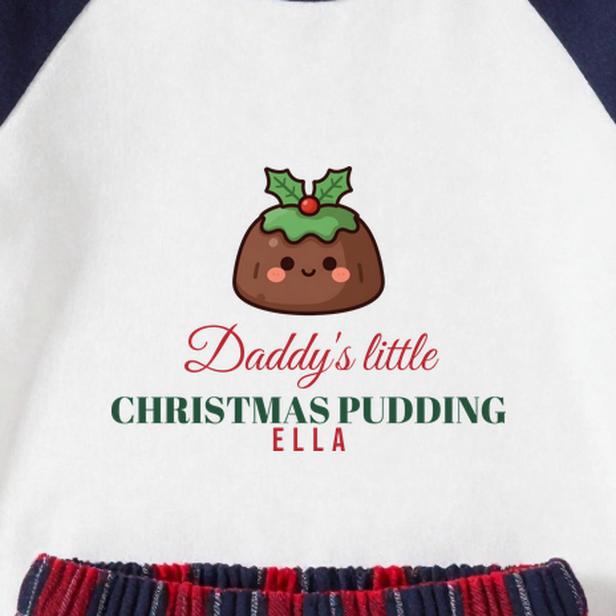 Daddy Little Christmas Pudding personalised print close-up