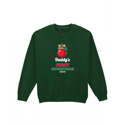 Personalised First Christmas Jumper & T-Shirt Sweatshirt in Forest Green