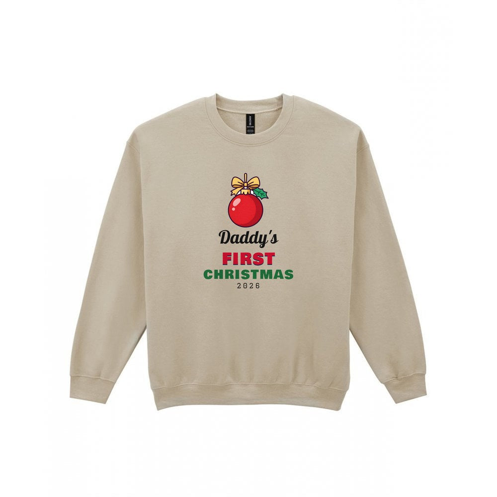 Personalised First Christmas Jumper & T-Shirt Sweatshirt in Sand