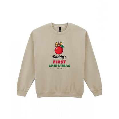 Personalised First Christmas Jumper & T-Shirt Sweatshirt in Sand