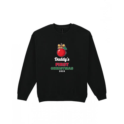 Personalised First Christmas Jumper & T-Shirt Sweatshirt in Black