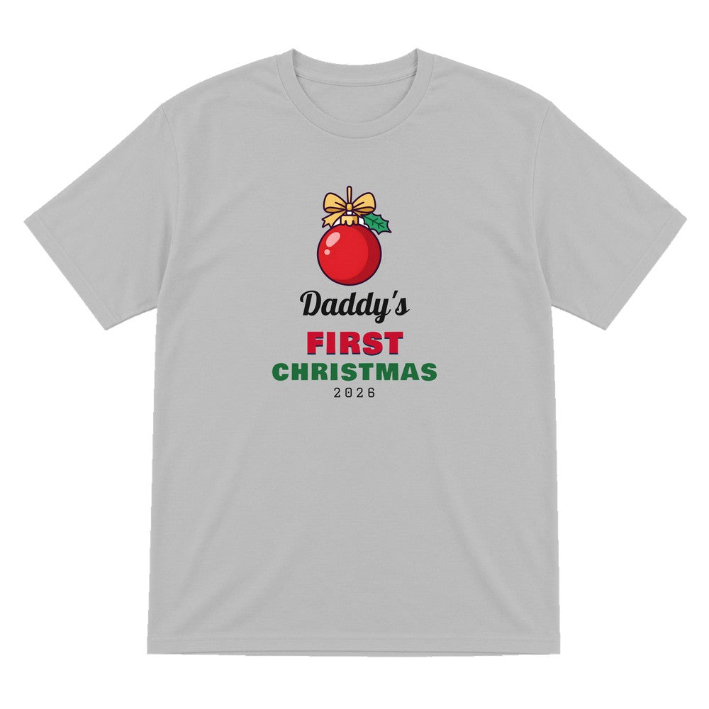 Personalised First Christmas Jumper & T-Shirt T-Shirt in Sport Grey