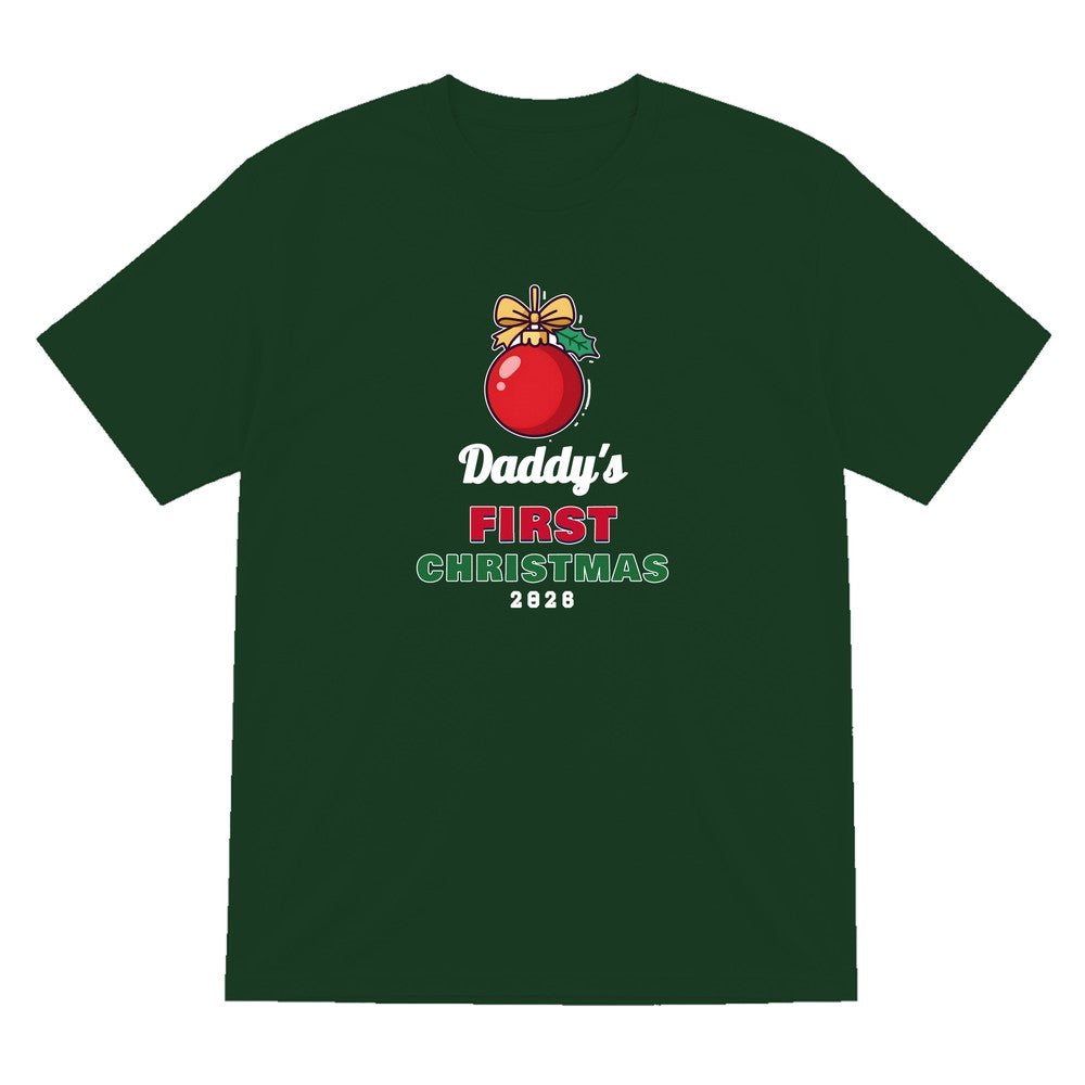 Personalised First Christmas Jumper & T-Shirt T-Shirt in Forest Green