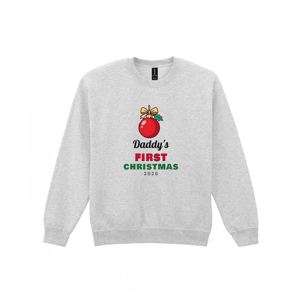 Personalised First Christmas Jumper & T-Shirt Sweatshirt in Sport Grey