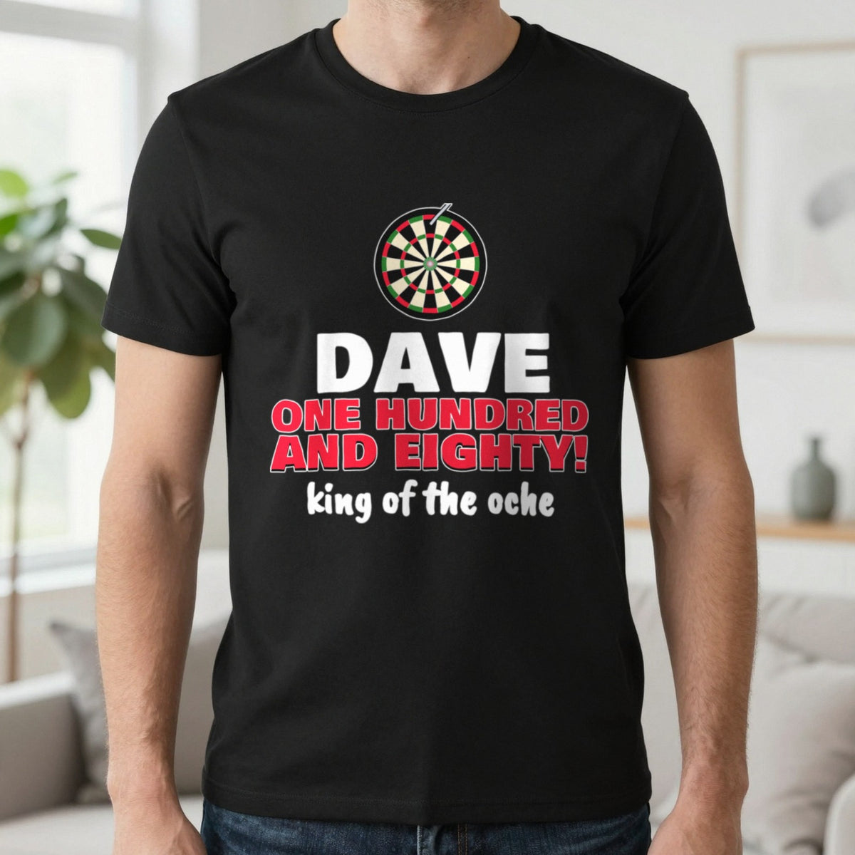 Personalised Darts 180 T-Shirt & Sweatshirt T-Shirt in Black, worn, our photo
