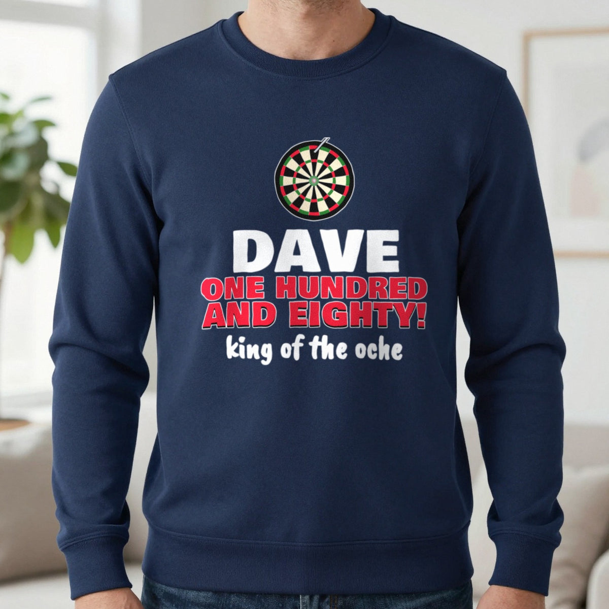 Personalised Darts 180 T-Shirt & Sweatshirt Sweatshirt in Navy, worn, our photo