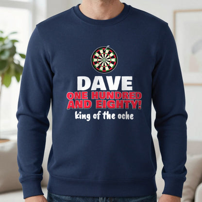 Personalised Darts 180 T-Shirt & Sweatshirt Sweatshirt in Navy, worn, our photo