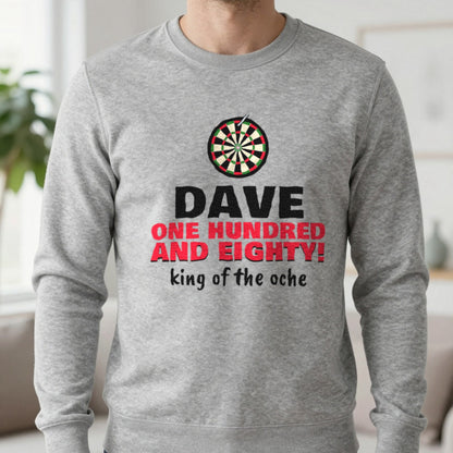 Personalised Darts 180 T-Shirt & Sweatshirt Sweatshirt in Sport Grey, worn, our photo