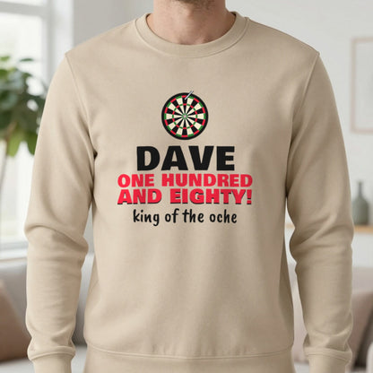 Personalised Darts 180 T-Shirt & Sweatshirt Sweatshirt in Sand, worn, our photo