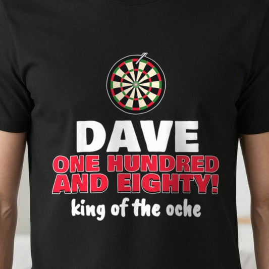 Personalised Darts 180 T-Shirt & Sweatshirt print close-up, our photo