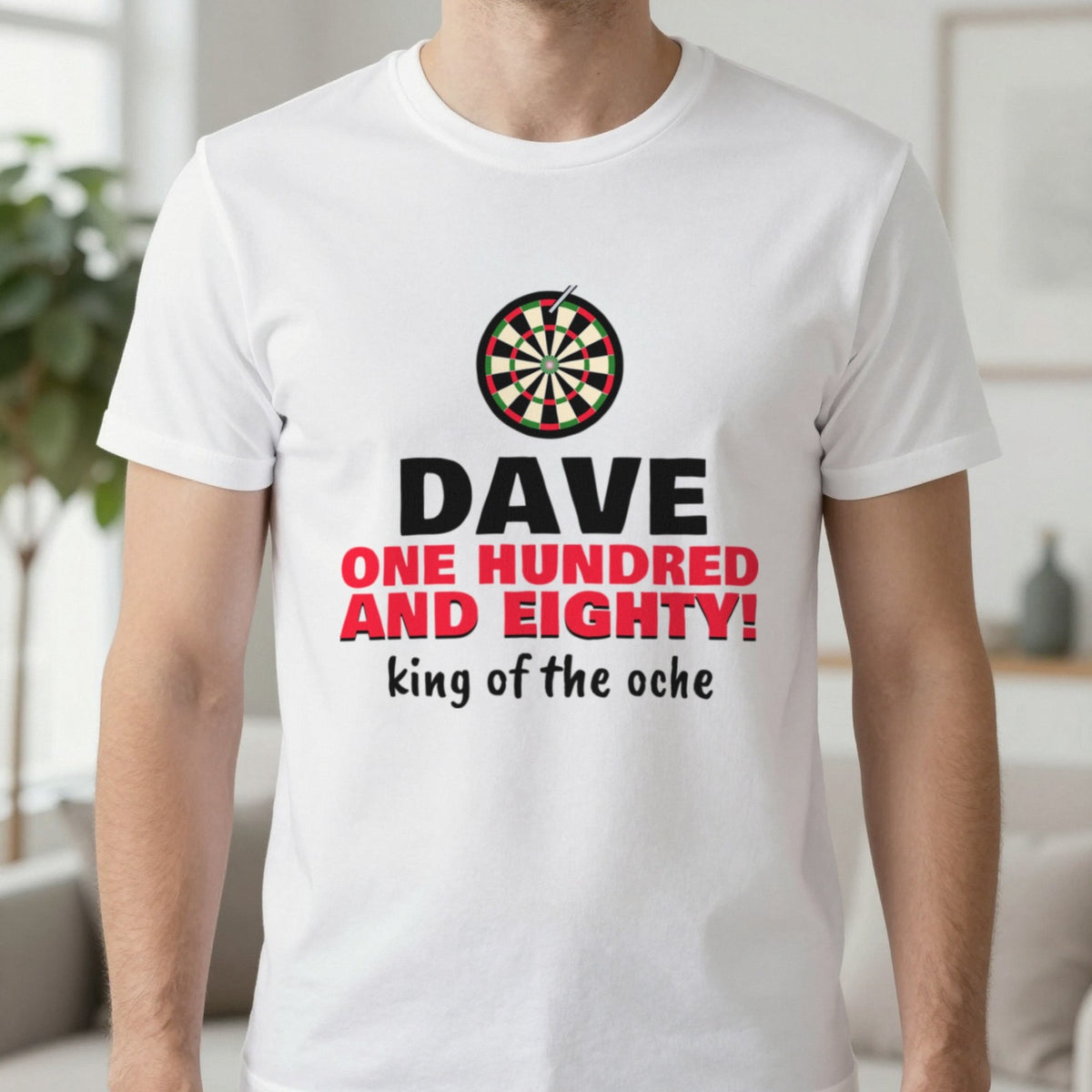 Personalised Darts 180 T-Shirt & Sweatshirt T-Shirt in White, worn, our photo