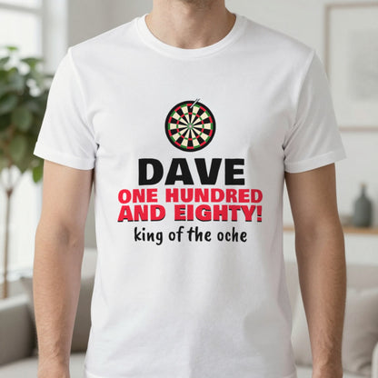 Personalised Darts 180 T-Shirt & Sweatshirt T-Shirt in White, worn, our photo