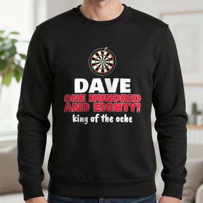 Personalised Darts 180 T-Shirt & Sweatshirt Sweatshirt in Black, worn, our photo
