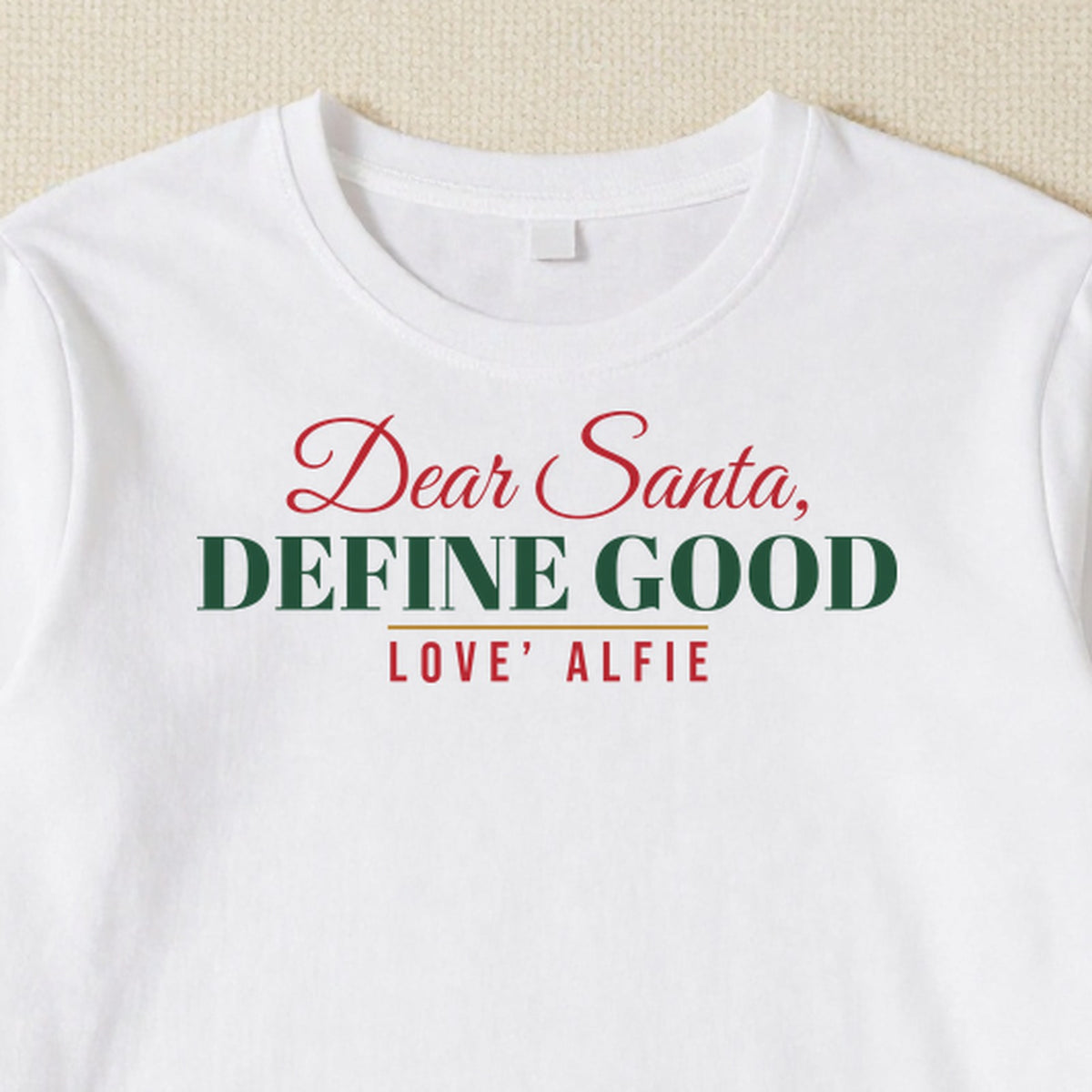 Dear Santa Define Good personalised print close-up