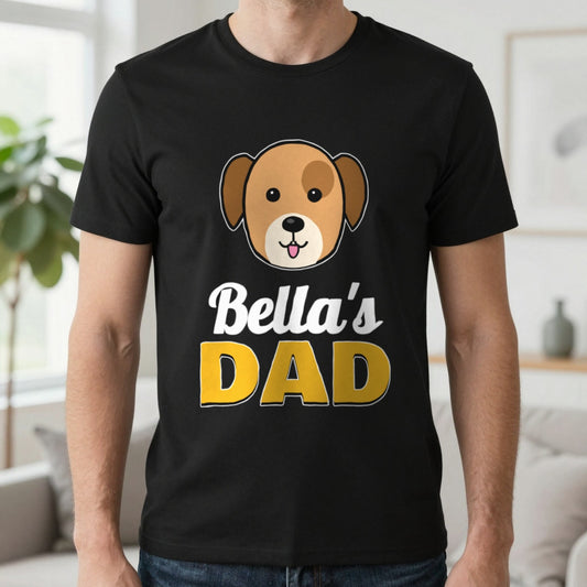 Personalised Dog Dad T-Shirt & Sweatshirt T-Shirt in Black, worn, our photo
