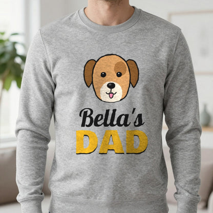 Personalised Dog Dad T-Shirt & Sweatshirt Sweatshirt in Sport Grey, worn, our photo