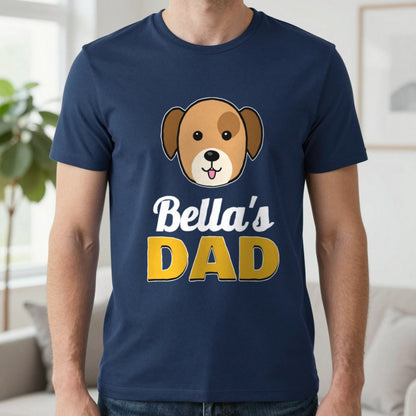 Personalised Dog Dad T-Shirt & Sweatshirt T-Shirt in Navy, worn, our photo