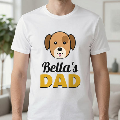 Personalised Dog Dad T-Shirt & Sweatshirt T-Shirt in White, worn, our photo