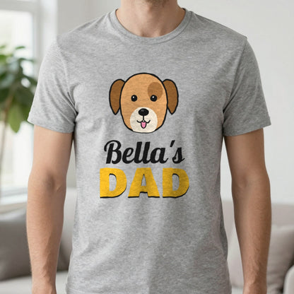 Personalised Dog Dad T-Shirt & Sweatshirt T-Shirt in Sport Grey, worn, our photo