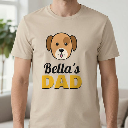 Personalised Dog Dad T-Shirt & Sweatshirt T-Shirt in Sand, worn, our photo