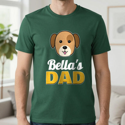 Personalised Dog Dad T-Shirt & Sweatshirt T-Shirt in Forest Green, worn, our photo