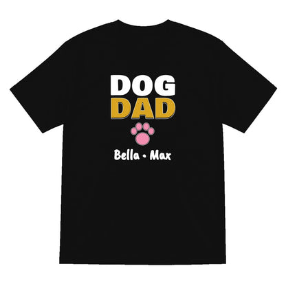 Personalised Dog Dad Names T-Shirt & Sweatshirt laid flat