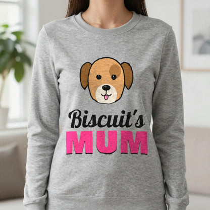 Personalised Dog Mum T-Shirt & Sweatshirt Sweatshirt in Sport Grey, worn, our photo