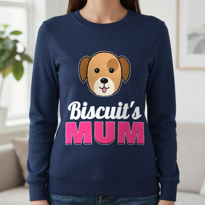 Personalised Dog Mum T-Shirt & Sweatshirt Sweatshirt in Navy, worn, our photo
