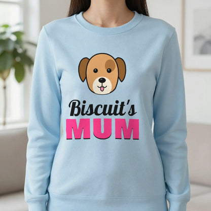 Personalised Dog Mum T-Shirt & Sweatshirt Sweatshirt in Light Blue, worn, our photo