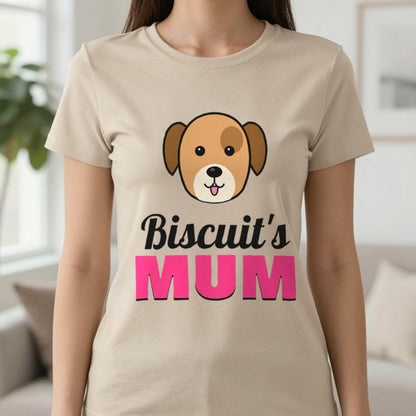 Personalised Dog Mum T-Shirt & Sweatshirt T-Shirt in Sand, worn, our photo