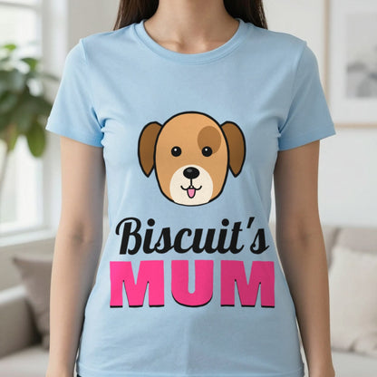 Personalised Dog Mum T-Shirt & Sweatshirt T-Shirt in Light Blue, worn, our photo