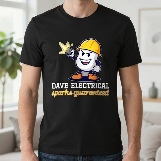 Personalised Electrician T-Shirt & Sweatshirt T-Shirt in Black, worn, our photo