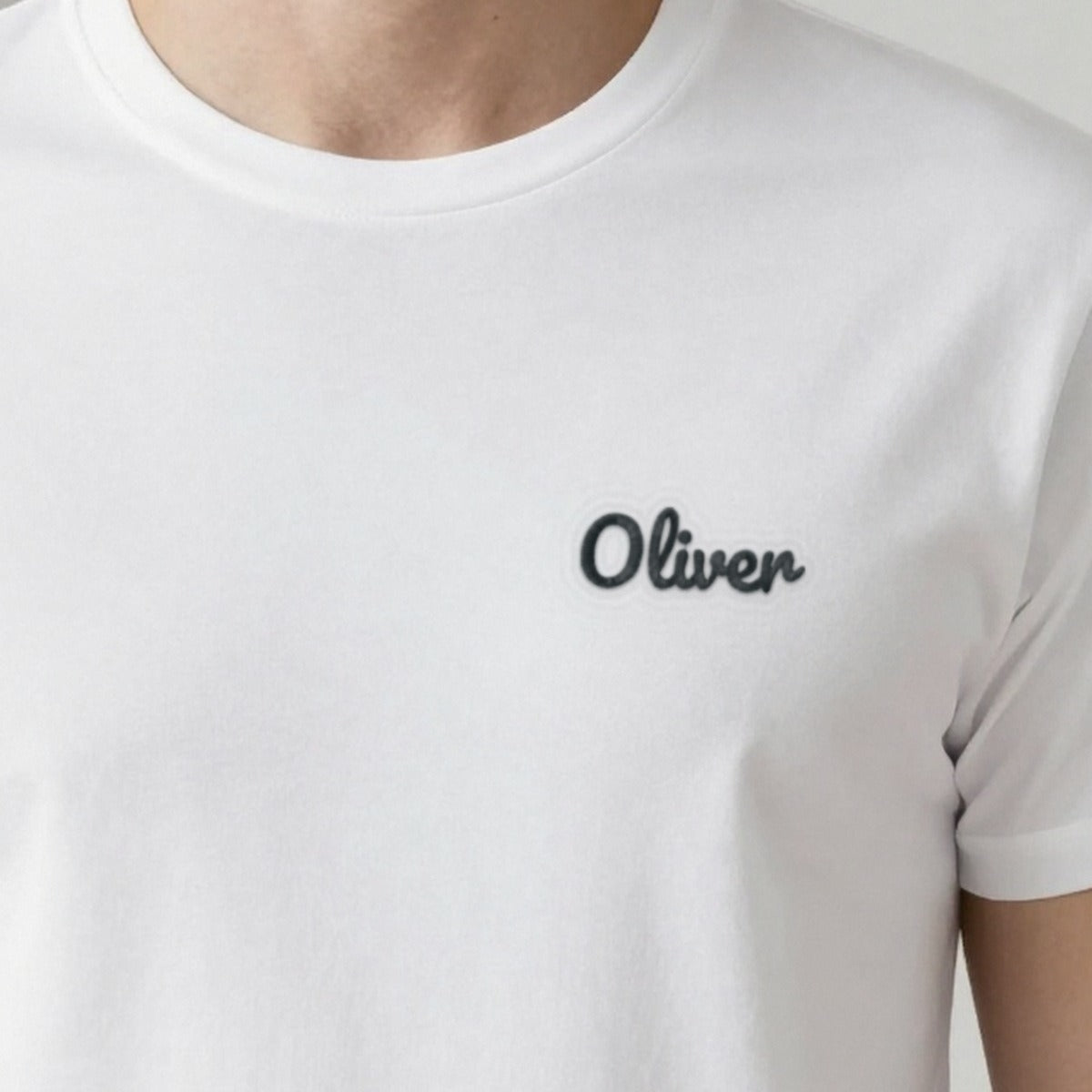 Personalised Embroidered Name T-Shirt, worn