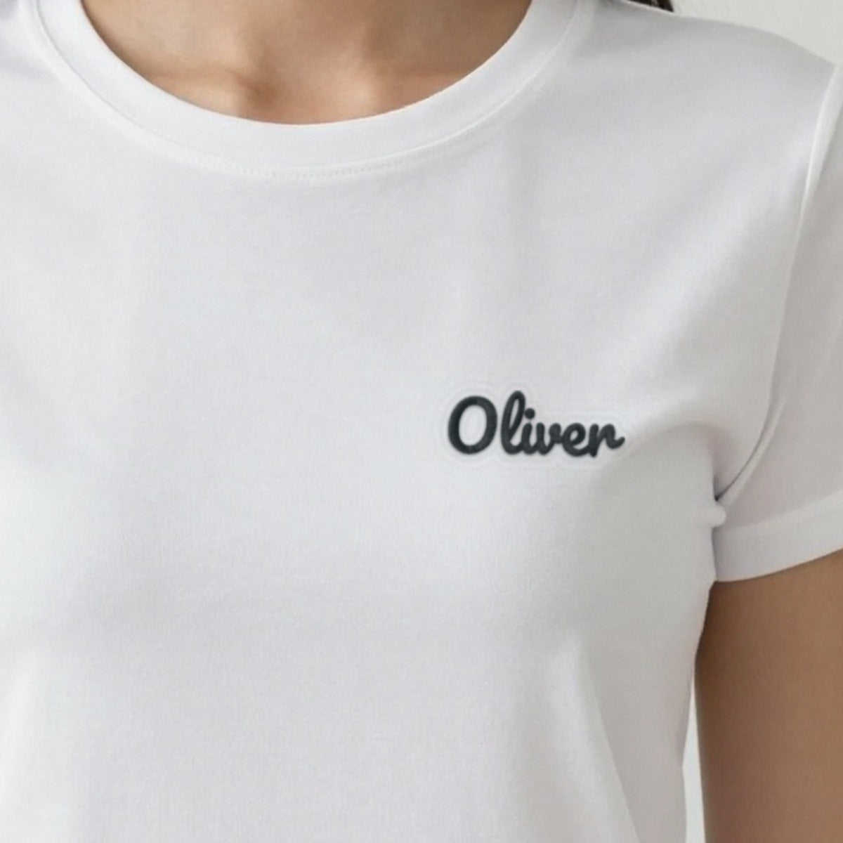 Embroidered Name T-Shirt, adult t-shirt in white, embroidered