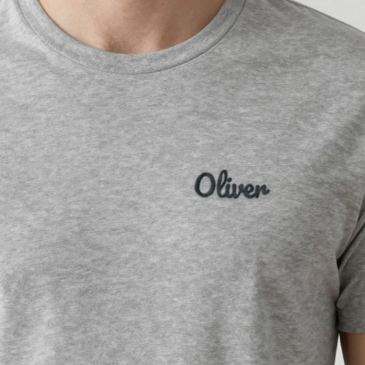 Embroidered Name T-Shirt, adult t-shirt in ash, embroidered