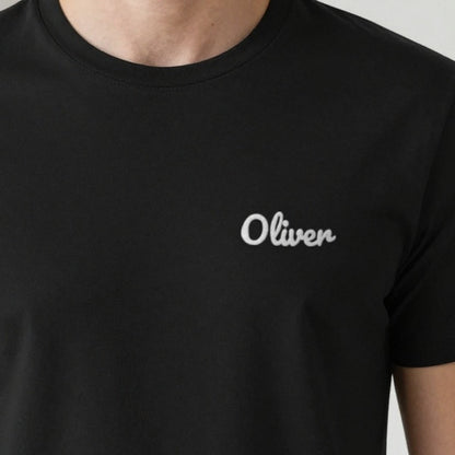 Embroidered Name T-Shirt, adult t-shirt in black, embroidered