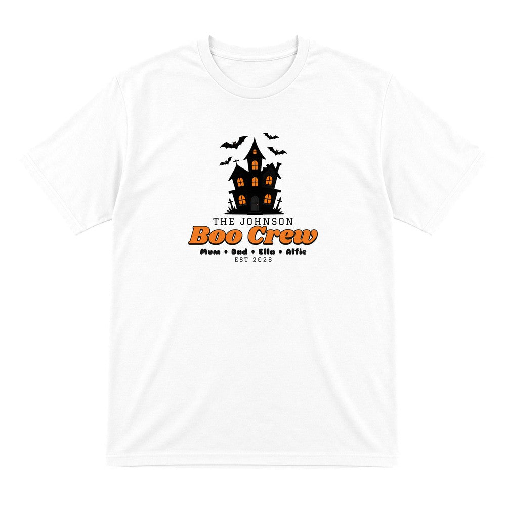 Personalised Family Boo Crew T-Shirt & Sweatshirt in White (T-Shirt)