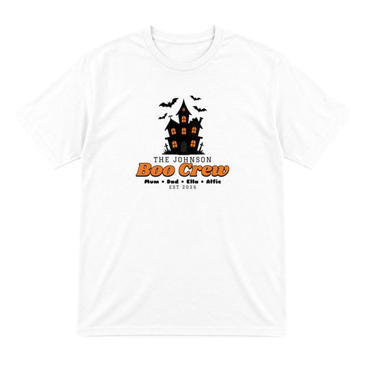 Personalised Family Boo Crew T-Shirt & Sweatshirt in White (T-Shirt)