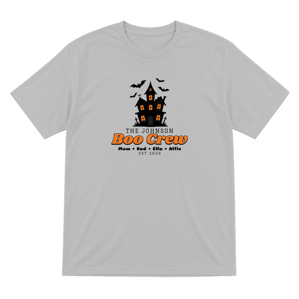 Personalised Family Boo Crew T-Shirt & Sweatshirt in Sport Grey (T-Shirt)