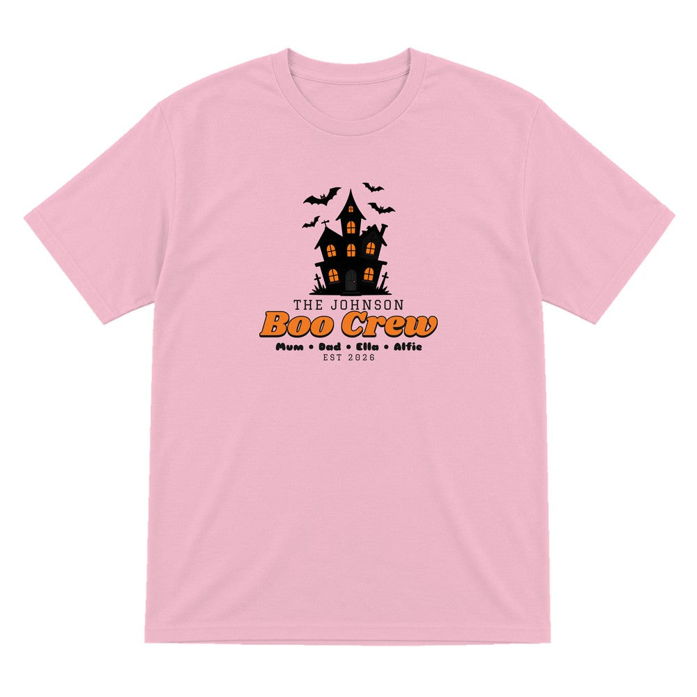 Personalised Family Boo Crew T-Shirt & Sweatshirt in Light Pink (T-Shirt)
