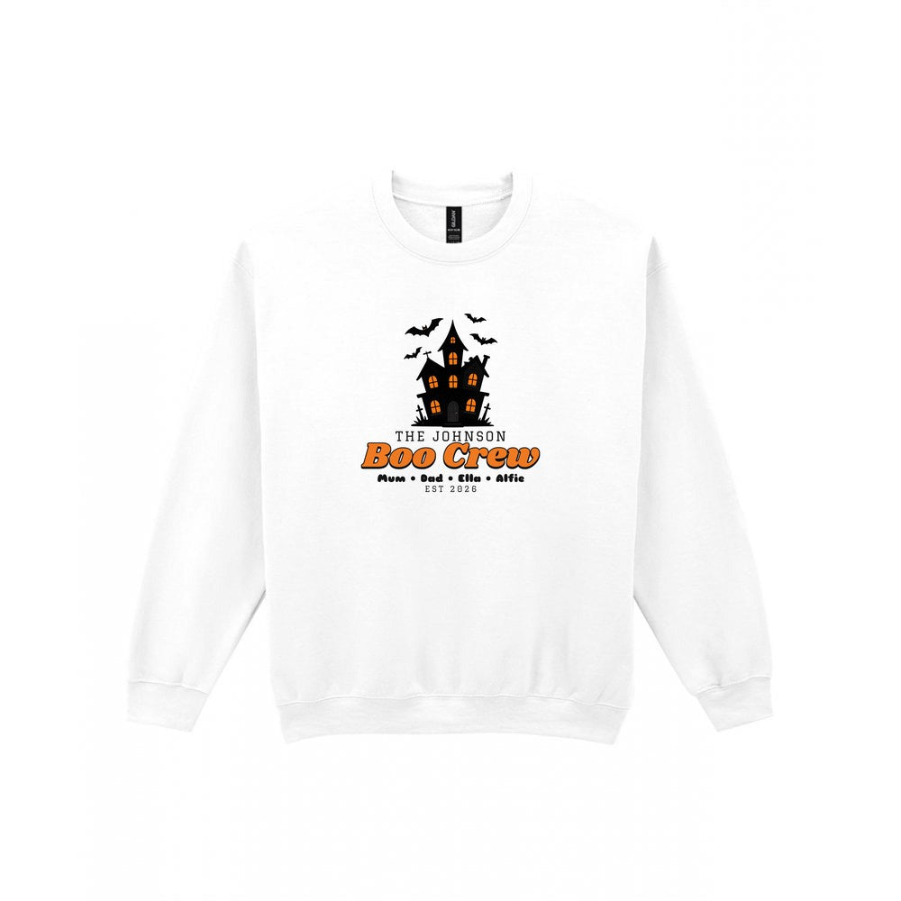 Personalised Family Boo Crew T-Shirt & Sweatshirt in White (Sweatshirt)