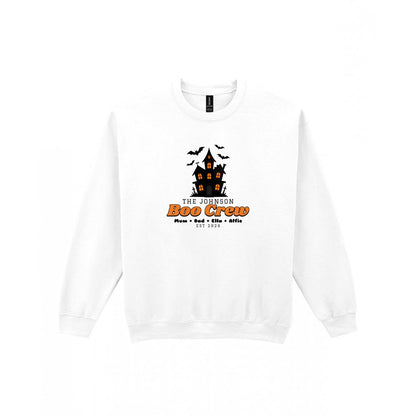 Personalised Family Boo Crew T-Shirt & Sweatshirt in White (Sweatshirt)