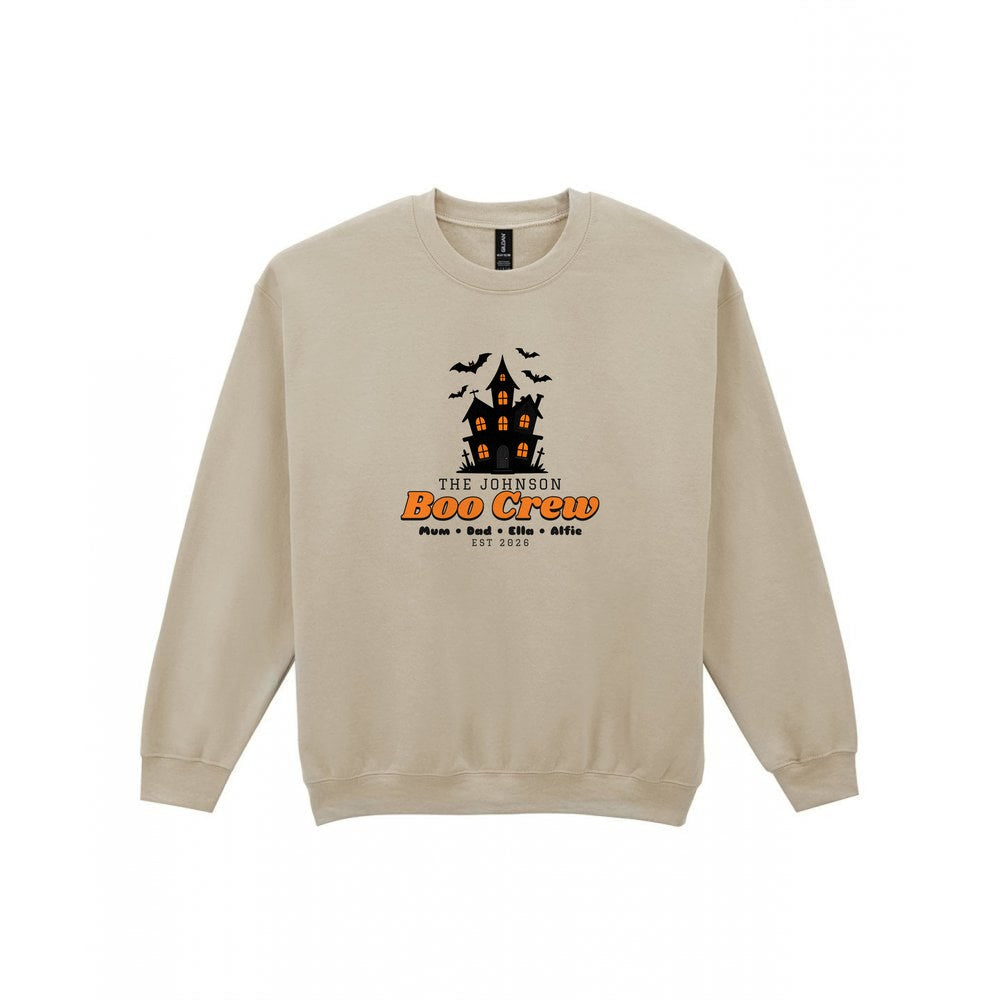 Personalised Family Boo Crew T-Shirt & Sweatshirt in Sand (Sweatshirt)