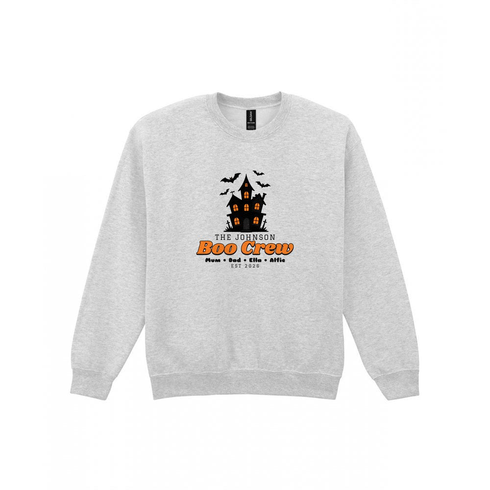Personalised Family Boo Crew T-Shirt & Sweatshirt in Sport Grey (Sweatshirt)
