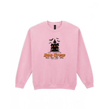 Personalised Family Boo Crew T-Shirt & Sweatshirt in Light Pink (Sweatshirt)
