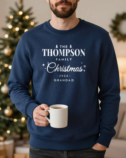 Navy personalised Christmas jumper for Grandad
