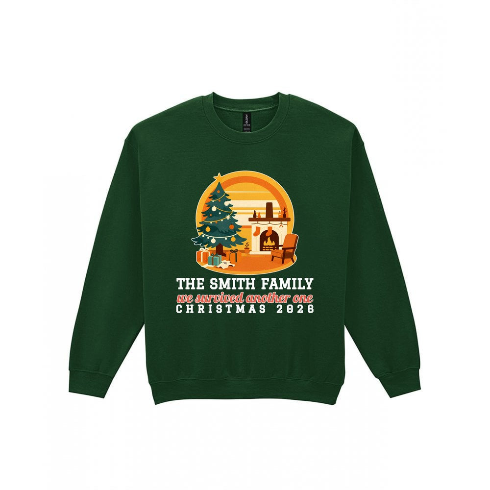 Personalised Family Christmas Christmas Jumper & T-Shirt laid flat